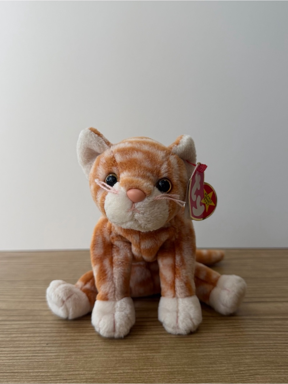Ty Beanie Baby ‘Amber’ Orange Kitten Cat Bean Bag Plush 1999